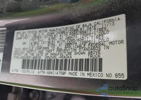 2014 Toyota Tacoma Base V6 из США, поврежденный, VIN 3TMLU4EN3EM140836